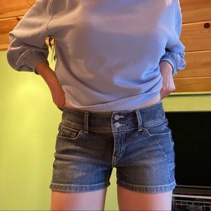 Victoria’s Secret denim shorts medium wash mid rise!